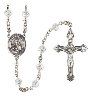 Sterling Silver 6mm Austrian Crystal Santa Teresita Rosary in Crystal