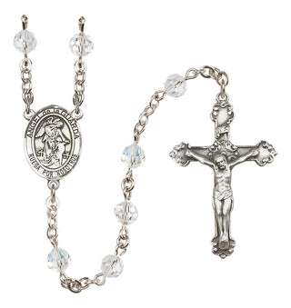 Sterling Silver 6mm Angel de la Guardia  Engraved Catholic Rosaries