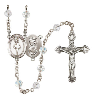 Sterling Silver 6mm Saint Christopher/Dance  Engraved Catholic Rosaries