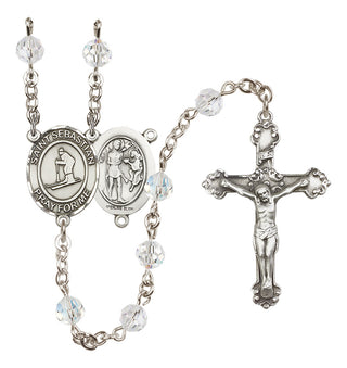 Sterling Silver 6mm Saint Sebastian/Skiing Rosary