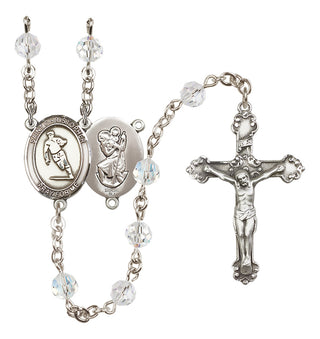 Sterling Silver 6mm Saint Christopher / Rugby Rosary