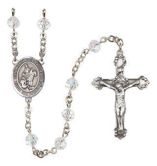 Sterling Silver 6mm Austrian Crystal San Martin Caballero Rosary in Crystal