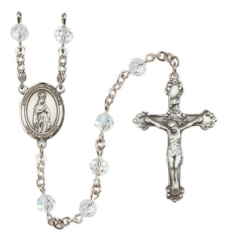Sterling Silver 6mm Austrian Crystal Our Lady of Fatima Rosary in Crystal