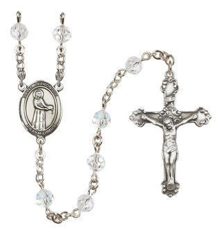 Sterling Silver 6mm Austrian Crystal Saint Petronille Rosary in Crystal
