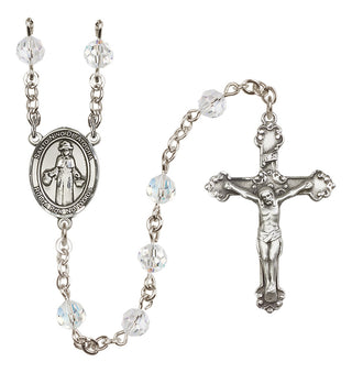 Sterling Silver 6mm Austrian Crystal Saint Nino de Atocha Rosary in Crystal