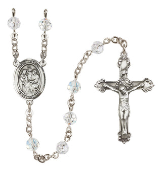 Sterling Silver 6mm Holy Family  Engraved Catholic Rosaries