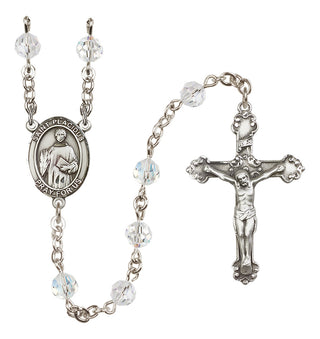 Sterling Silver 6mm Austrian Crystal Saint Placidus Rosary in Crystal