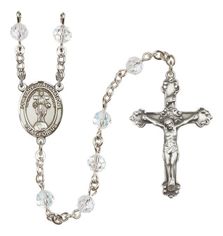 Sterling Silver 6mm Austrian Crystal Our Lady of All Nations Rosary in Crystal