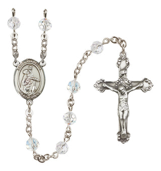 Sterling Silver 6mm Austrian Crystal Saint Isabella of Portugal Rosary in Crystal