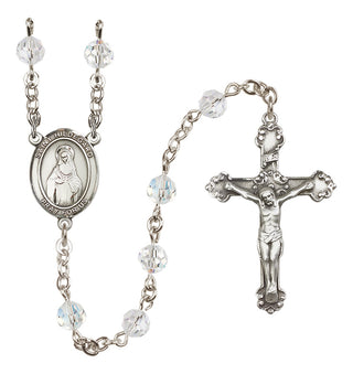 Sterling Silver 6mm Austrian Crystal Saint Hildegard von Bingen Rosary in Crystal