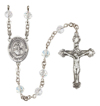 Sterling Silver 6mm Austrian Crystal Virgen de la Merced Rosary in Crystal