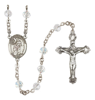 Sterling Silver 6mm Austrian Crystal Saint Peter Nolasco Rosary in Crystal