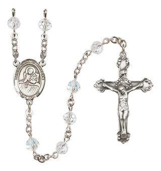 Sterling Silver 6mm Austrian Crystal Saint Lidwina of Schiedam Rosary in Crystal