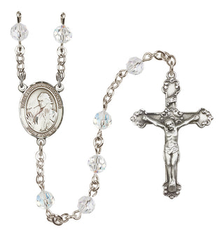Sterling Silver 6mm Saint Finnian of Clonard  Engraved Catholic Rosaries