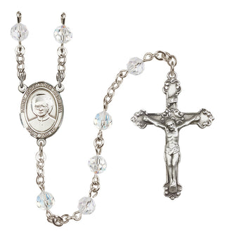 Sterling Silver 6mm Austrian Crystal Saint Josemaria Escriva Rosary in Crystal