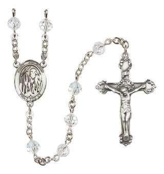 Sterling Silver 6mm Austrian Crystal Saint Polycarp of Smyrna Rosary in Crystal