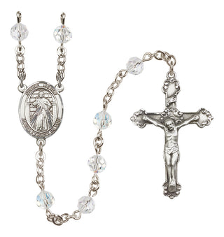 Sterling Silver 6mm Austrian Crystal Divine Mercy Rosary in Crystal