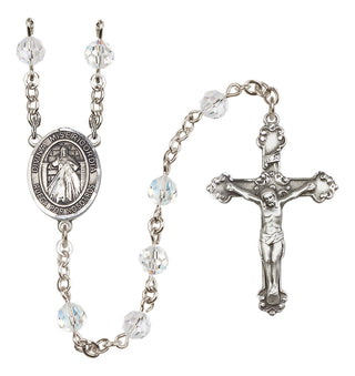 Sterling Silver 6mm Austrian Crystal Divina Misericordia Rosary in Crystal