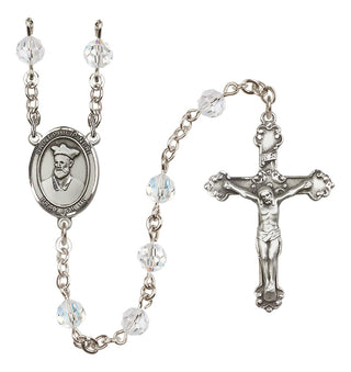 Sterling Silver 6mm Austrian Crystal Saint Philip Neri Rosary in Crystal