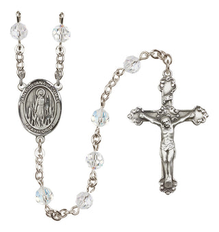 Sterling Silver 6mm Austrian Crystal Saint Juliana of Cumae Rosary in Crystal