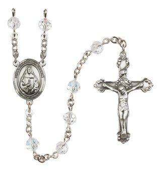 Sterling Silver 6mm Austrian Crystal Saint Theodora Rosary in Crystal