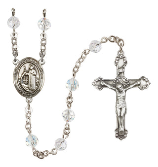 Sterling Silver 6mm Austrian Crystal Saint Raymond of Penafort Rosary in Crystal