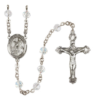 Sterling Silver 6mm Austrian Crystal Saint Jacob of Nisibis Rosary in Crystal