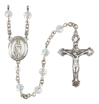 Sterling Silver 6mm Austrian Crystal Saint Nathanael Rosary in Crystal