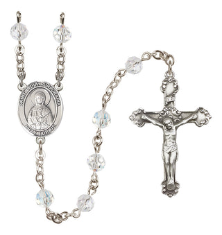 Sterling Silver 6mm Austrian Crystal Saint Lydia Purpuraria Rosary in Crystal