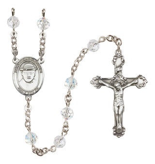Sterling Silver 6mm Saint Damien of Molokai  Engraved Catholic Rosaries