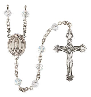 Sterling Silver 6mm Austrian Crystal Our Lady of Kibeho Rosary in Crystal
