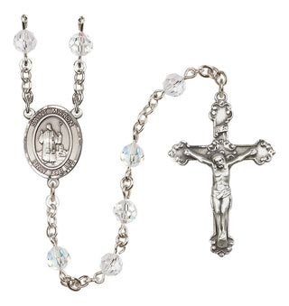 Sterling Silver 6mm Austrian Crystal Saint Maron Rosary in Crystal