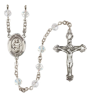 Sterling Silver 6mm Austrian Crystal Saint Dismas Rosary in Crystal