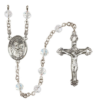 Sterling Silver 6mm Austrian Crystal Saint Margaret Mary Alacoque Rosary in Crystal