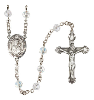 Sterling Silver 6mm Austrian Crystal Our Lady of Czestochowa Rosary in Crystal