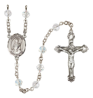 Sterling Silver 6mm Austrian Crystal Saint Lucy Rosary in Crystal