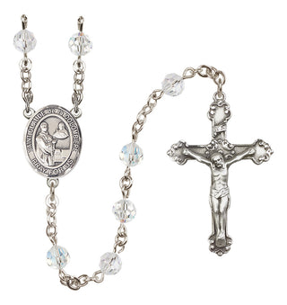 Sterling Silver 6mm Austrian Crystal Saint Claude de la Colombiere Rosary in Crystal