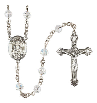 Sterling Silver 6mm Austrian Crystal Saint Vladimir Rosary in Crystal