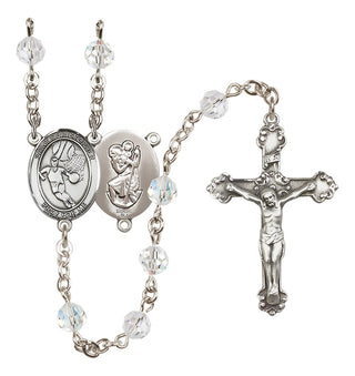 Sterling Silver 6mm Saint Christopher/Basketball Rosary