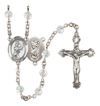 Sterling Silver 6mm Saint Christopher/Softball Rosary