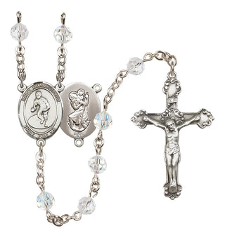 Sterling Silver 6mm Saint Christopher/Wrestling Rosary