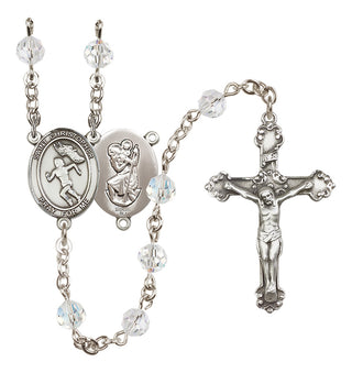 Sterling Silver 6mm Saint Christopher/Track&Field-Women Rosary
