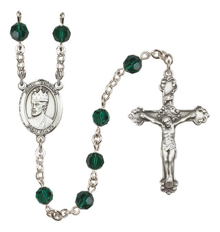 Sterling Silver 6mm Saint Edward the Confessor  Engraved Catholic Rosaries