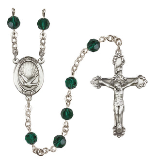 Sterling Silver 6mm Holy Spirit  Engraved Catholic Rosaries