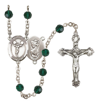 Sterling Silver 6mm Saint Christopher/Cheerleading  Engraved Catholic Rosaries