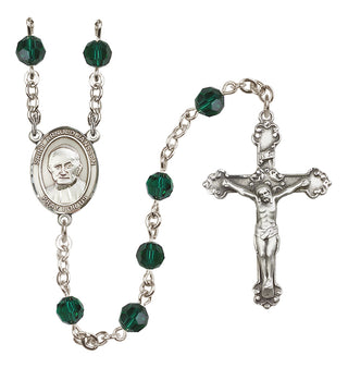 Sterling Silver 6mm Saint Arnold Janssen  Engraved Catholic Rosaries