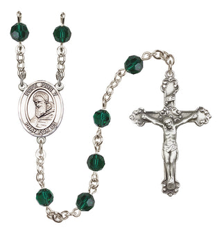 Sterling Silver 6mm Pope Pius V  Engraved Catholic Rosaries