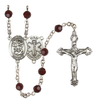 Sterling Silver 6mm Saint Michael/1St Responder Rosary