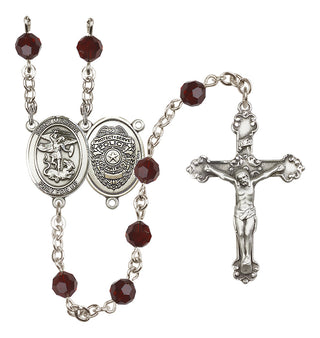 Sterling Silver 6mm Saint Michael the Archangel/Policeman Rosary
