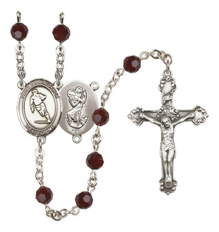 Sterling Silver 6mm Saint Christopher / Rugby Rosary